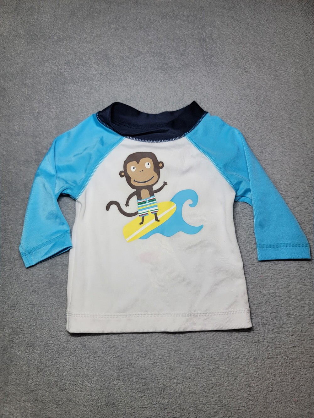 NWT Gymboree Baby Boy Surfing Monkey Long Sleeve Rash Guard Swim Shirt 3-6M